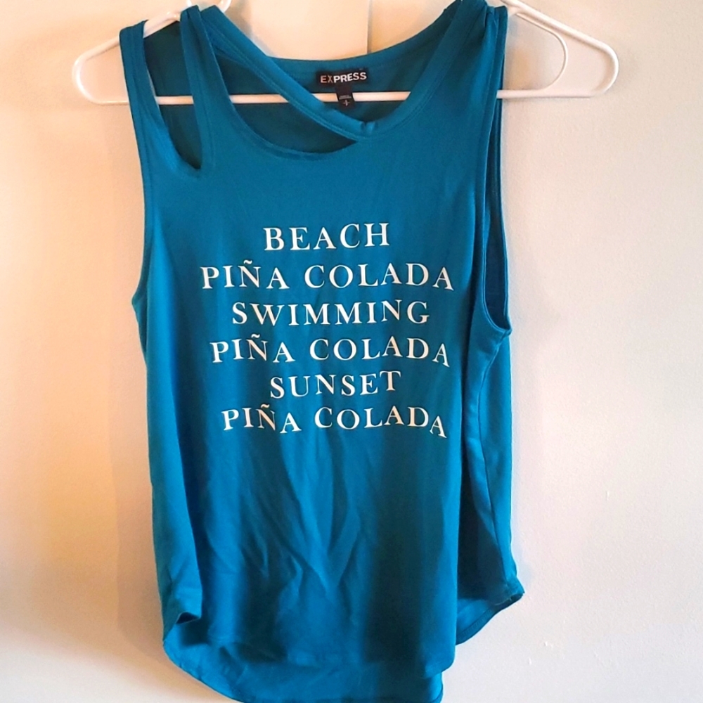 Turquoise Pina colada tank from express size small